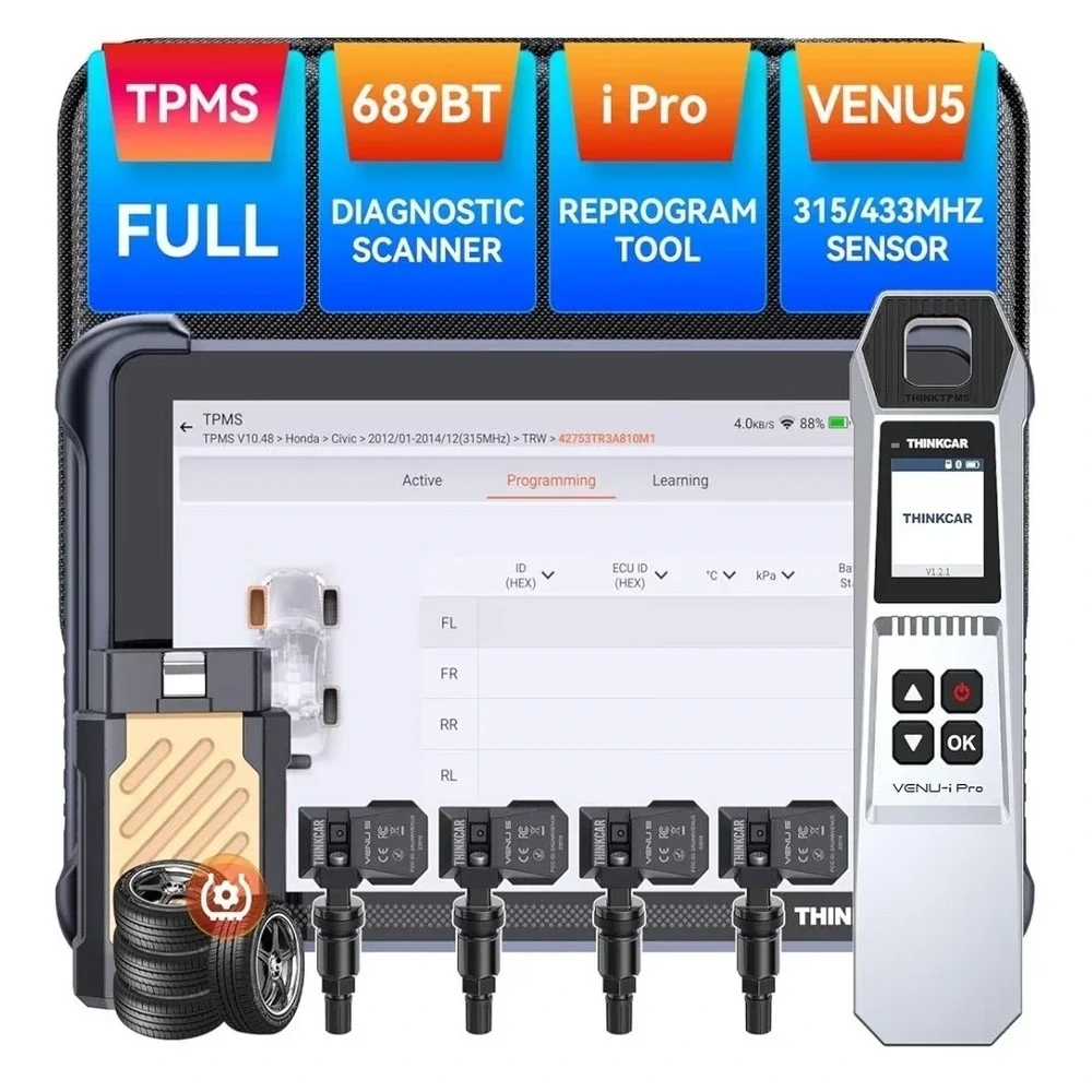 THINKCAR ThinkScan 689BT Full TPMS Combo + VENU iPRO + 4 VENU 5 Sensors Kit OBD2